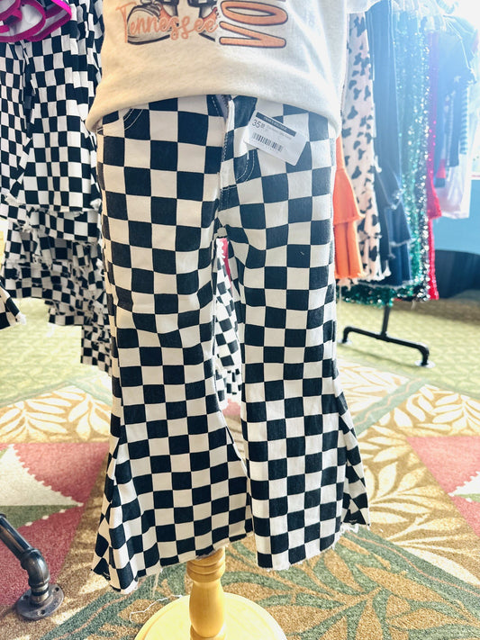Checkered Girls Flares