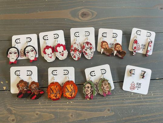 Horror Wood Earrings
