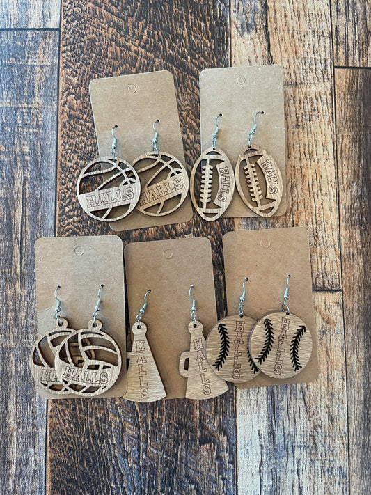 Halls Wood sport earrings