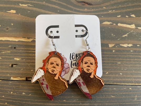 Horror Wood Earrings