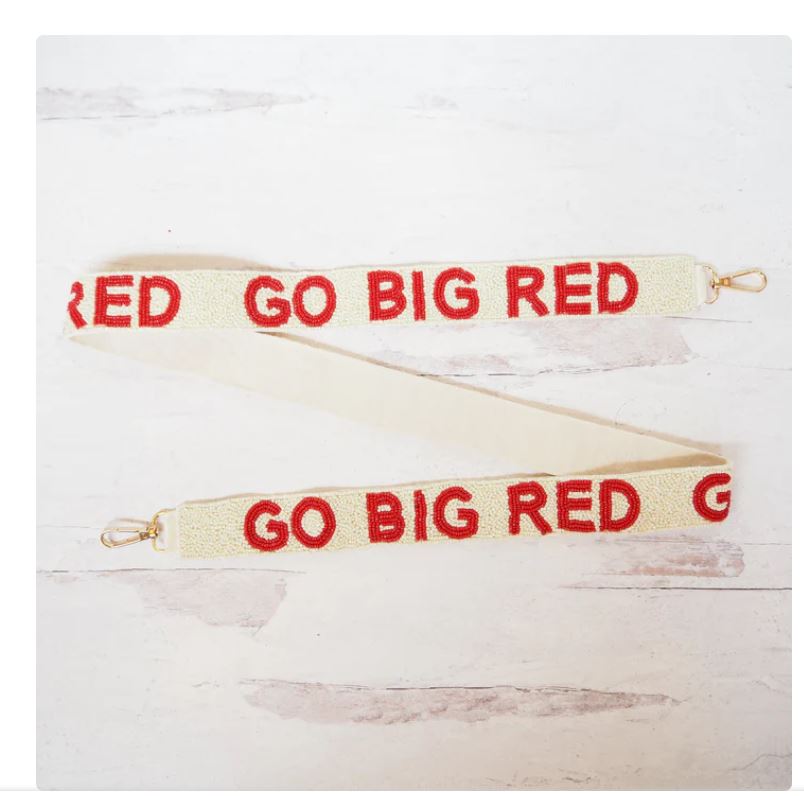 Go Big Red Beaded Purse Strap