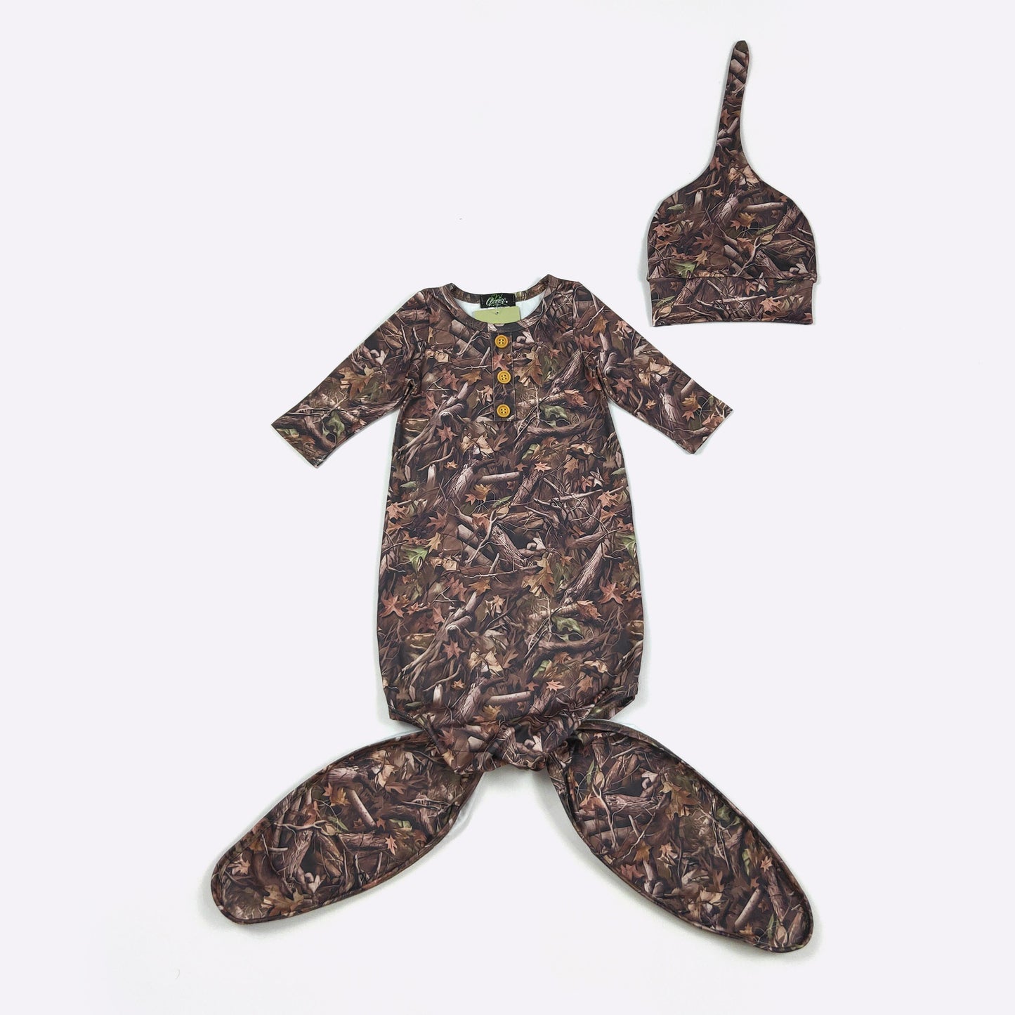 Woody Camo Knotted Gown