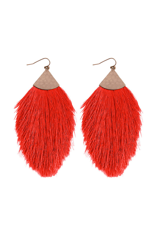 Red Tassel Drop Earrings