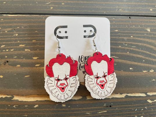 Horror Wood Earrings