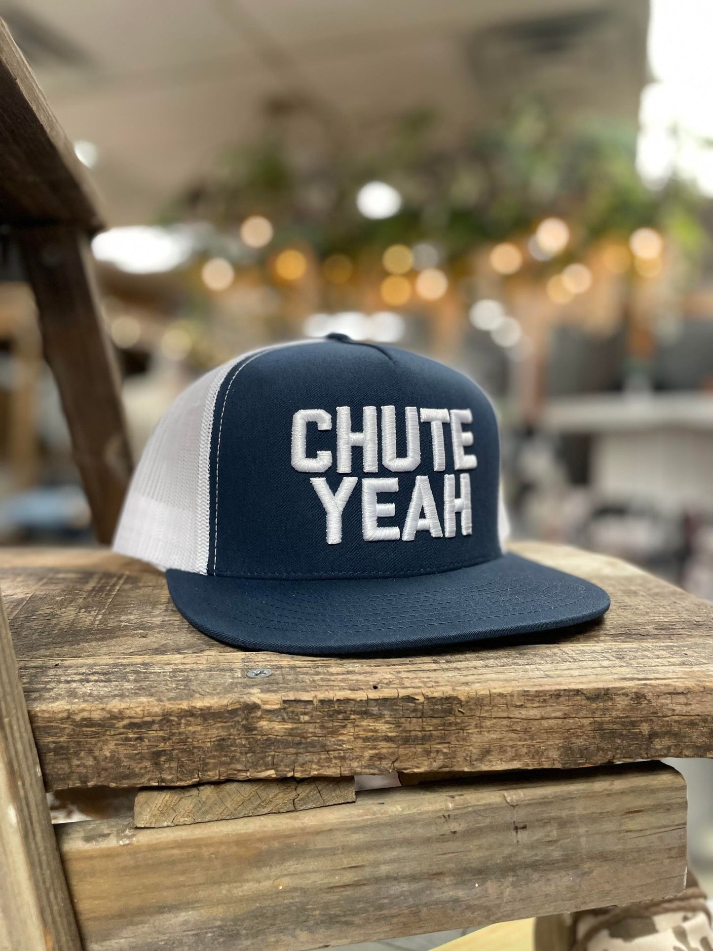 Chute Yeah Navy & White Meshback