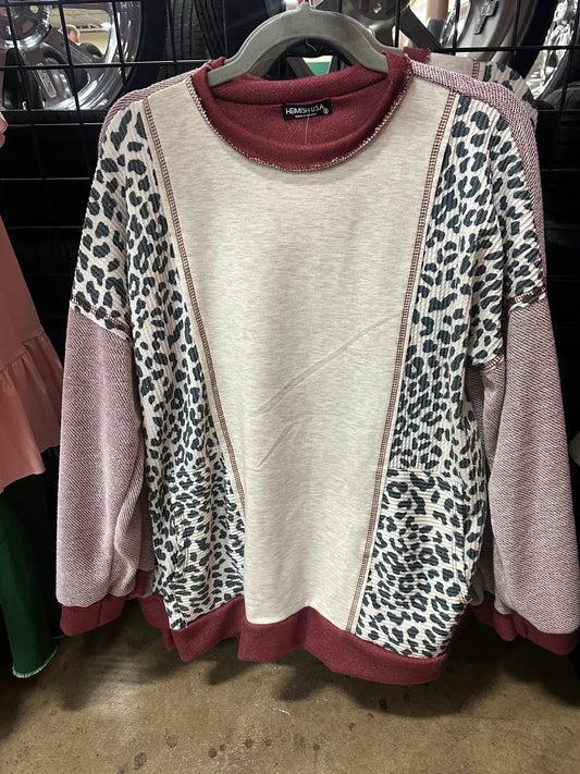 Weekend Ready Leopard Top Marsala