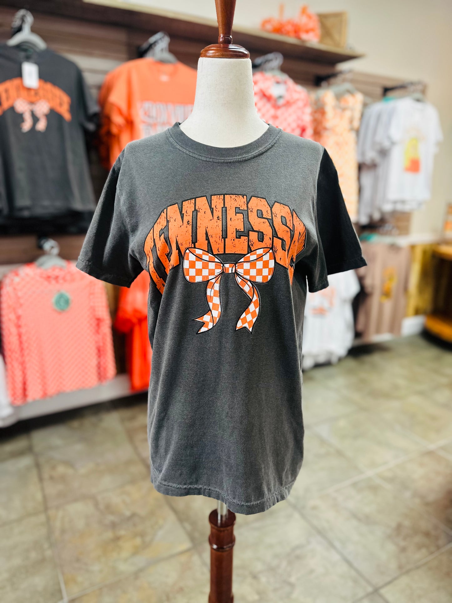Tennessee Checkered Bow Tshirt