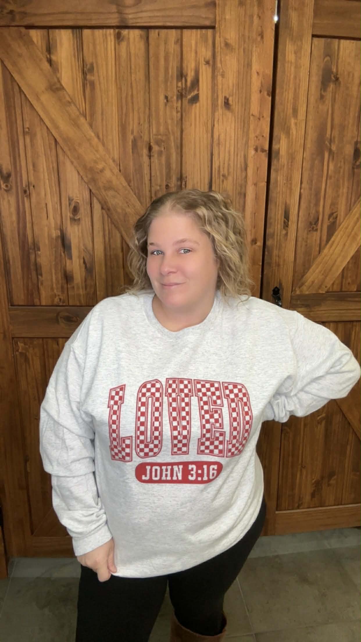 Loved Checkered Sweatshirt