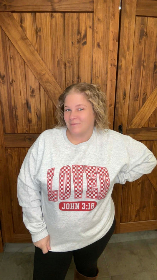 Loved Checkered Sweatshirt