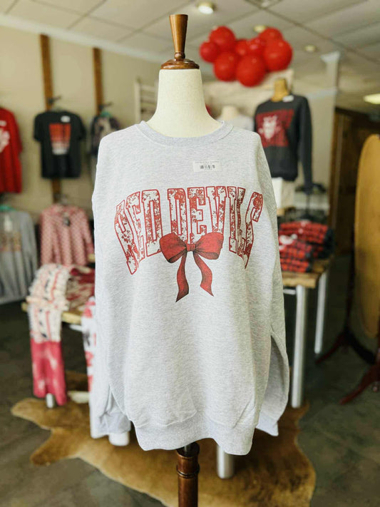 Red Devils Bow Sweatshirt