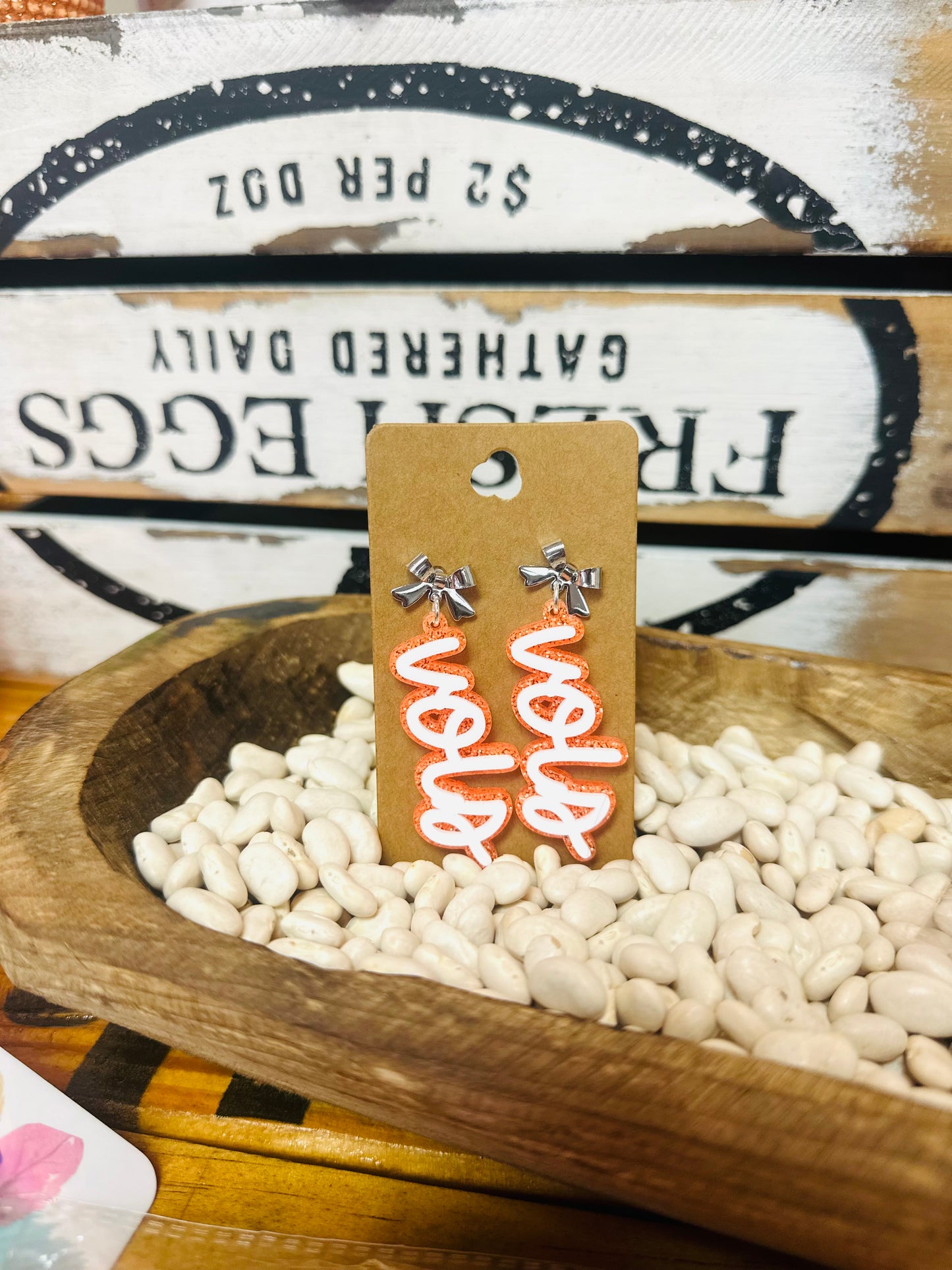 Game Day Bow Dangle Earrings