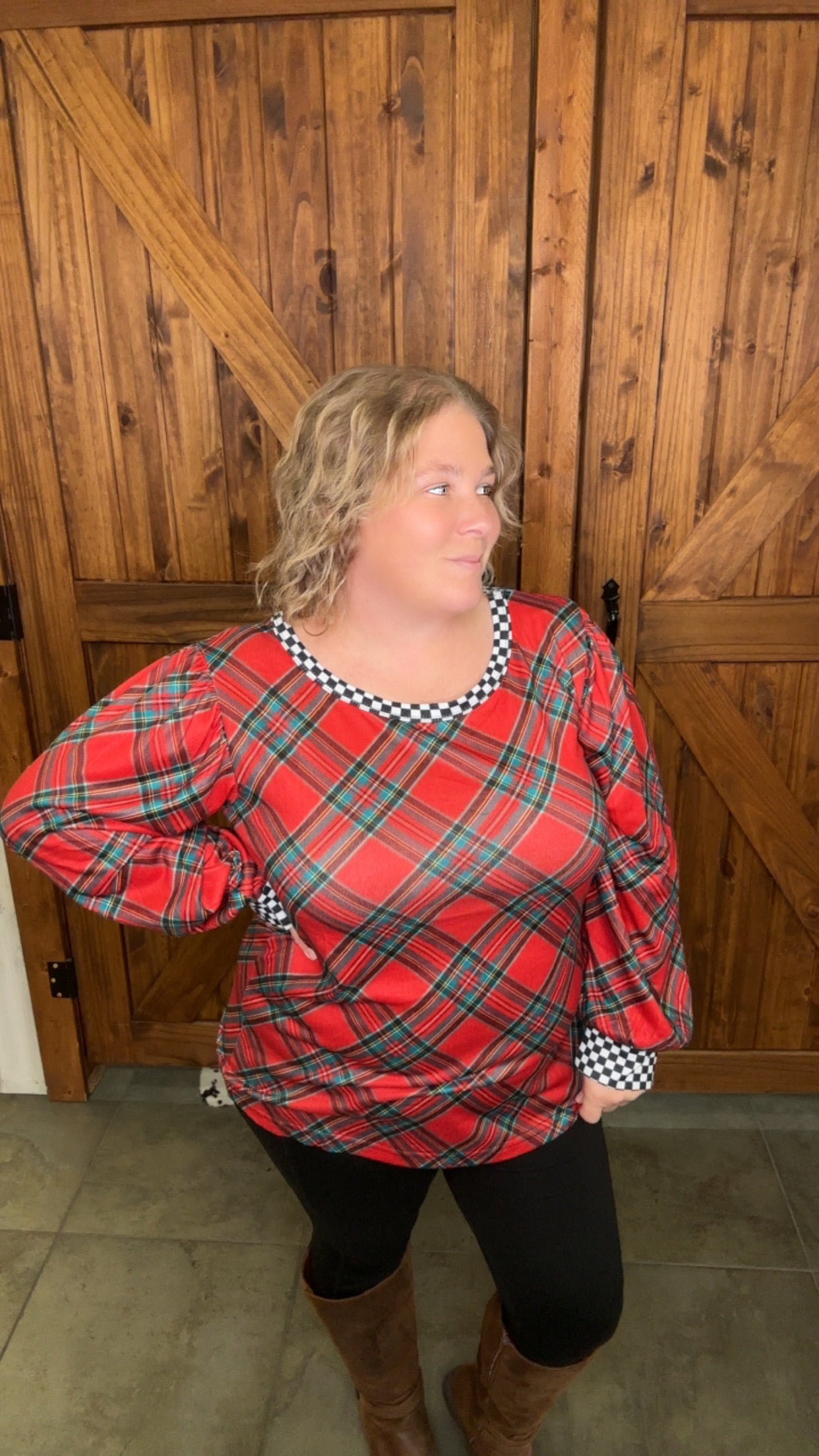 Merry & Checkered Top