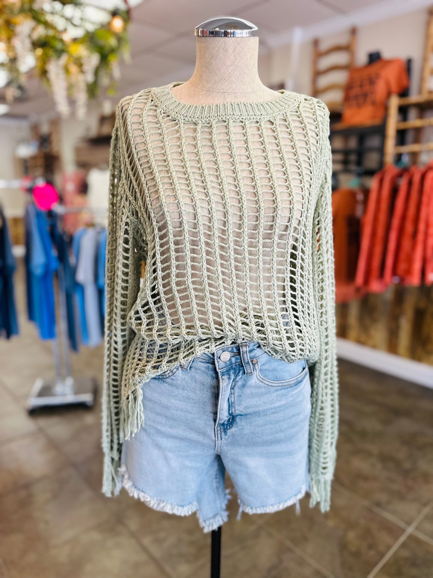 Beachside Breeze Top- Sage