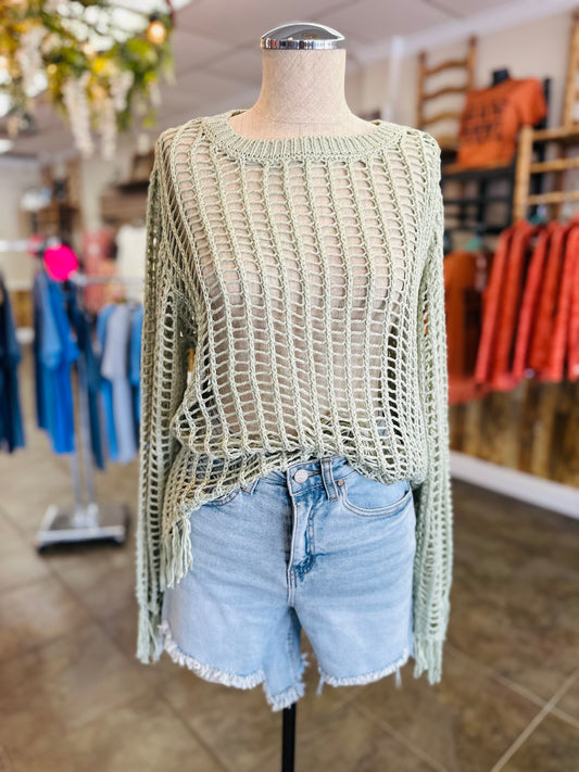 Beachside Breeze Top- Sage