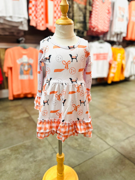 Girls TN Plaid Long sleeve Dress