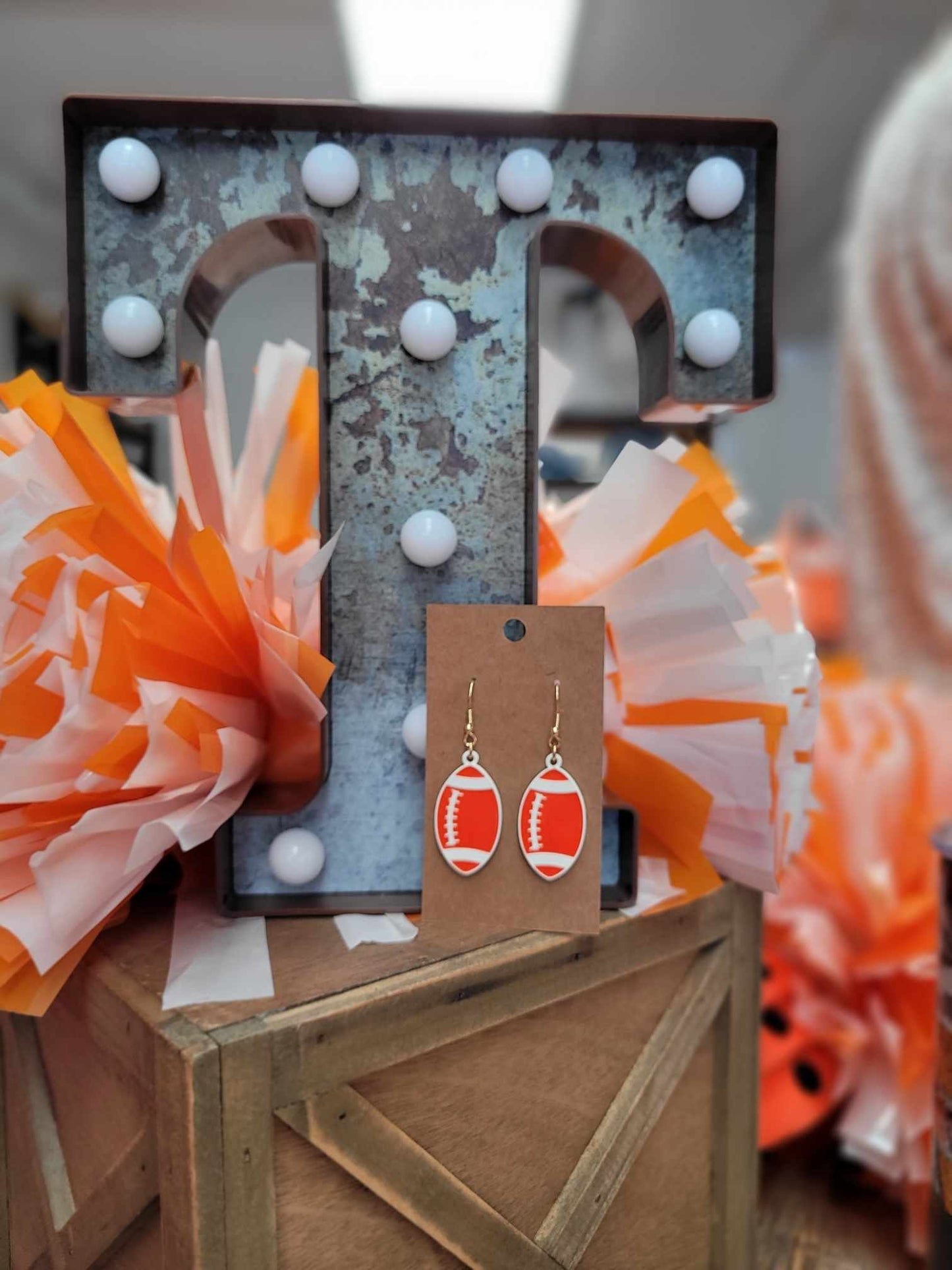 Field Day Football Earrings