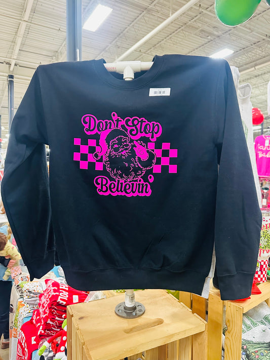 Don't Stop Believing Black Sweatshirt Small