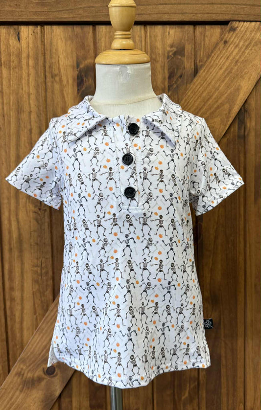 Skeleton Boy Collar Shirt