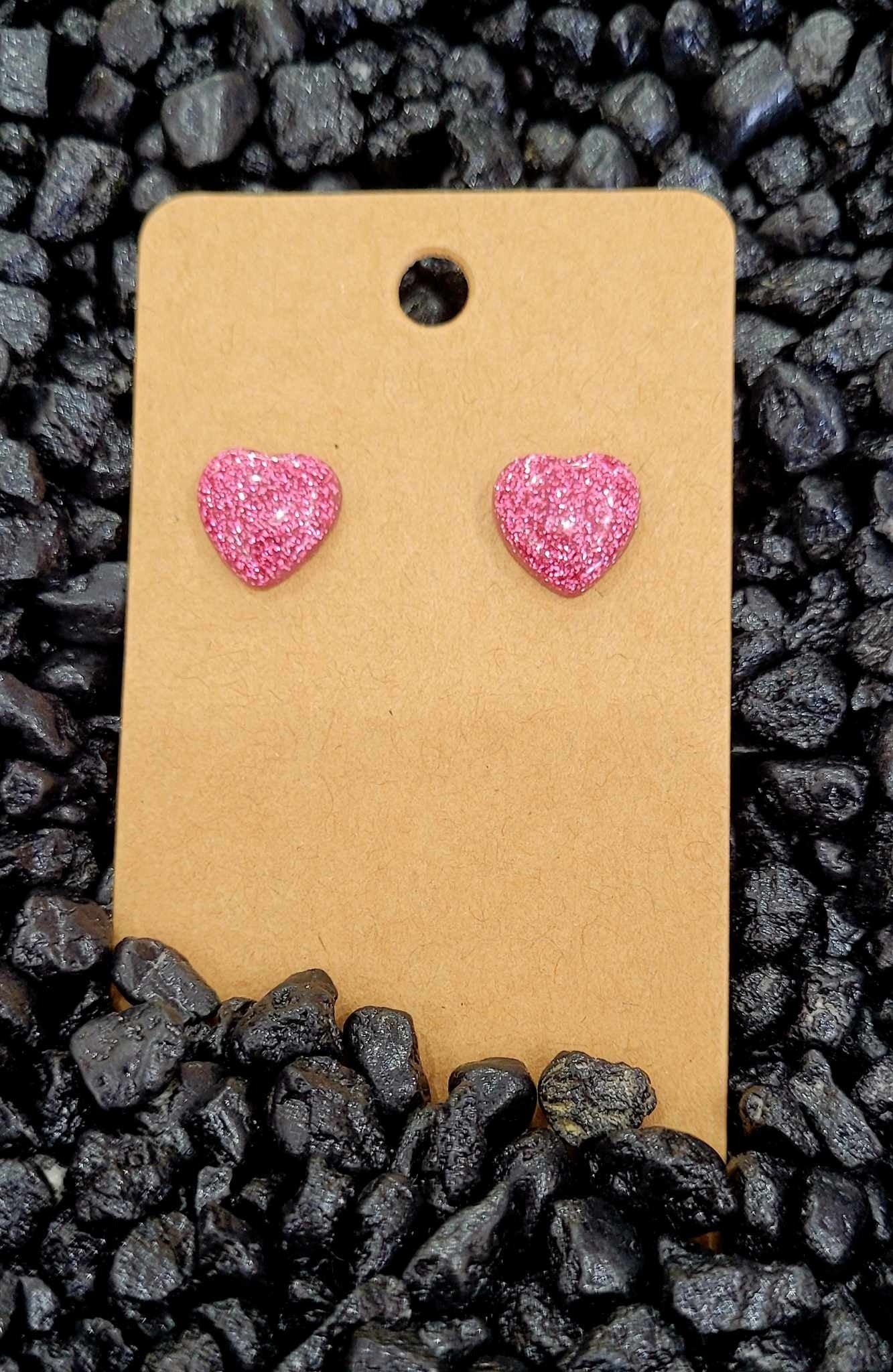 Glitter Heart Studs(Bigger 24')