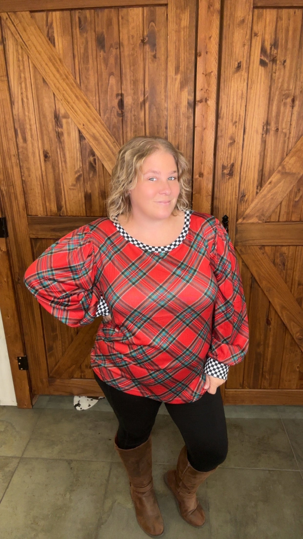 Merry & Checkered Top