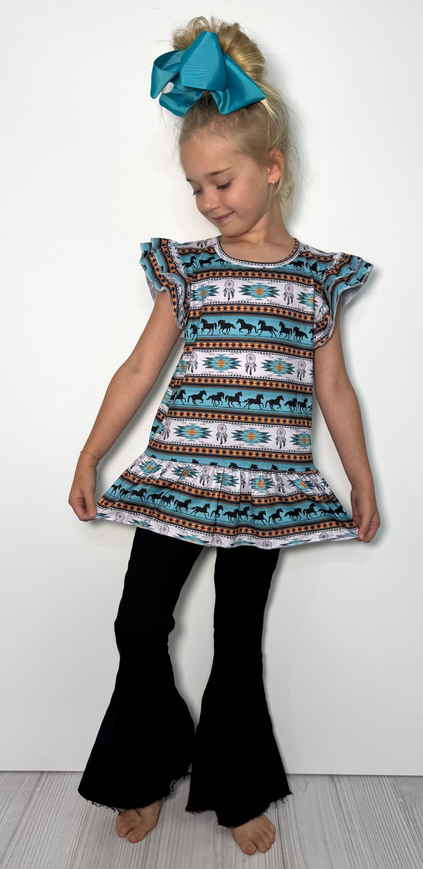 Turq Aztec Girls Set