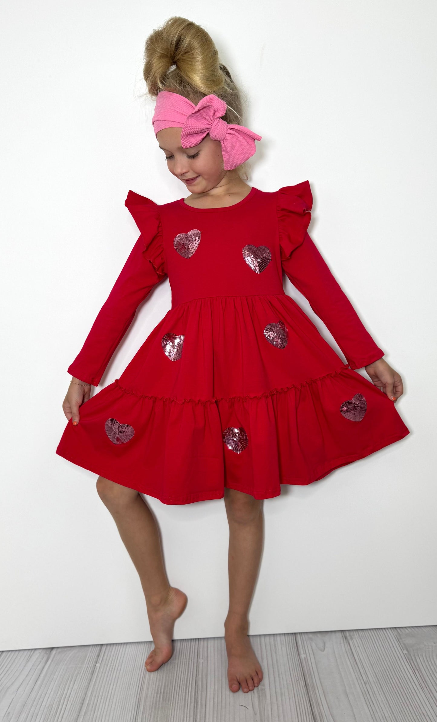 Heart Sequin Girls Dress