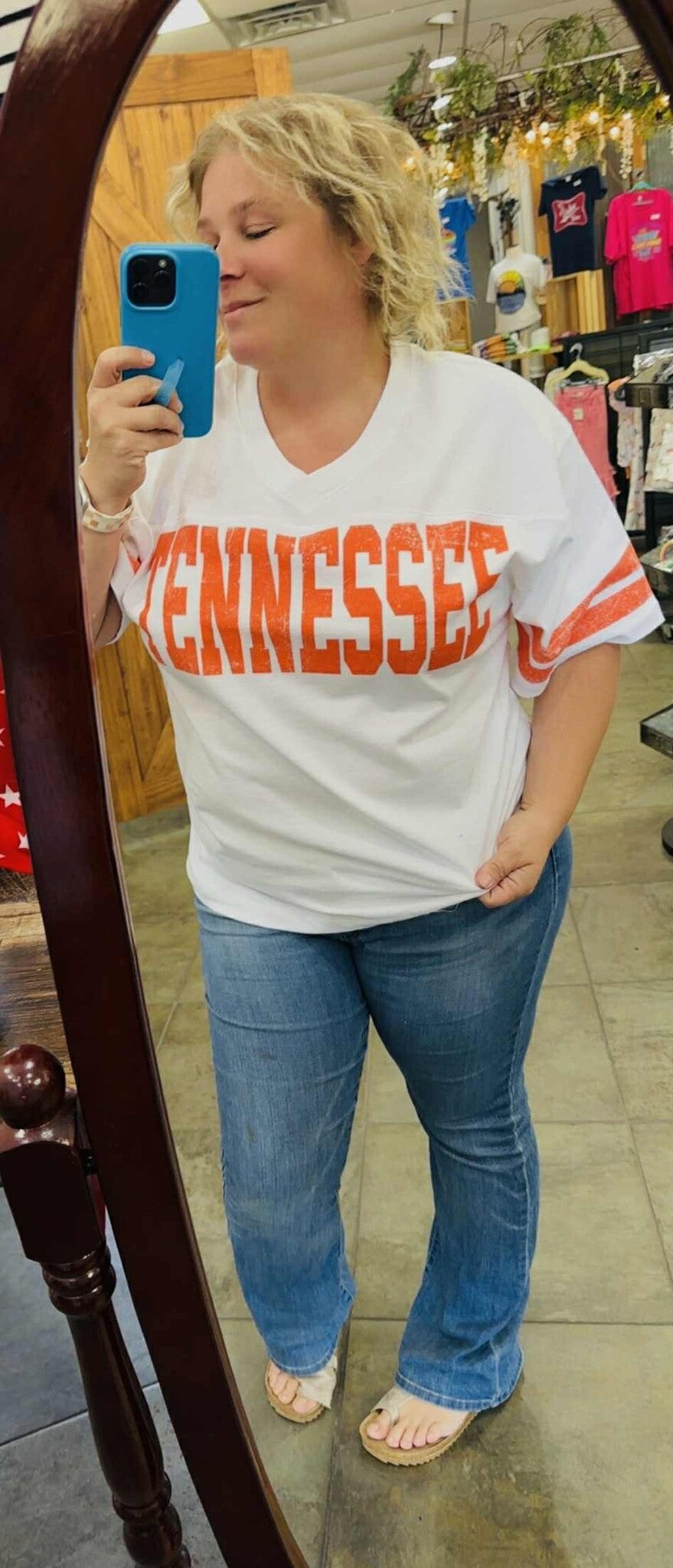 TN Print V Neck Top