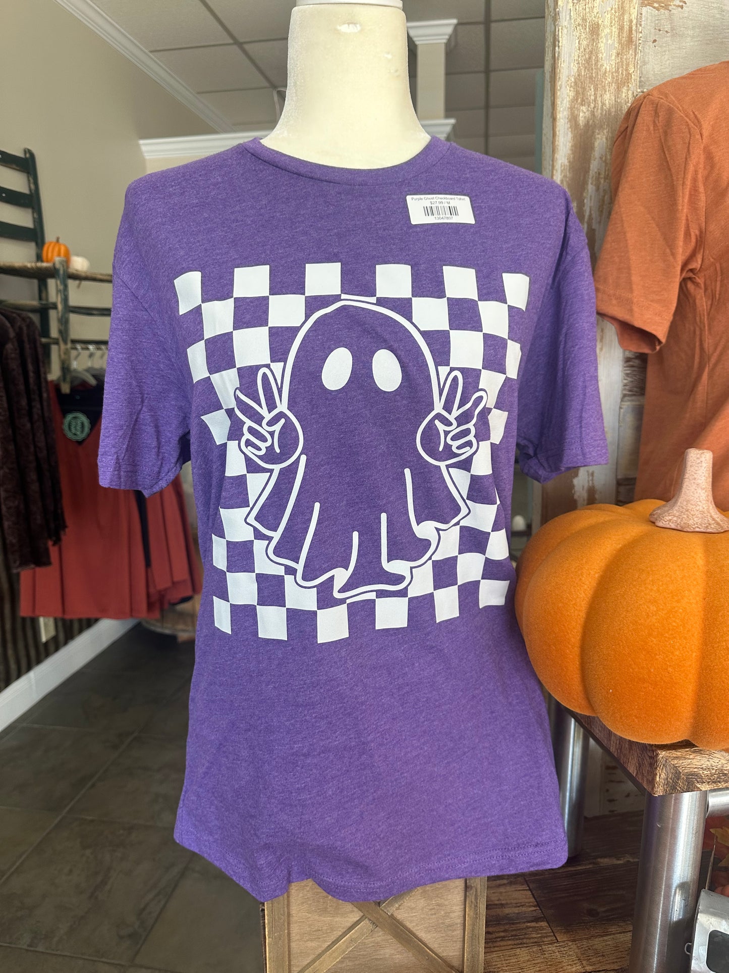 Purple Ghost Checkboard Tshirt