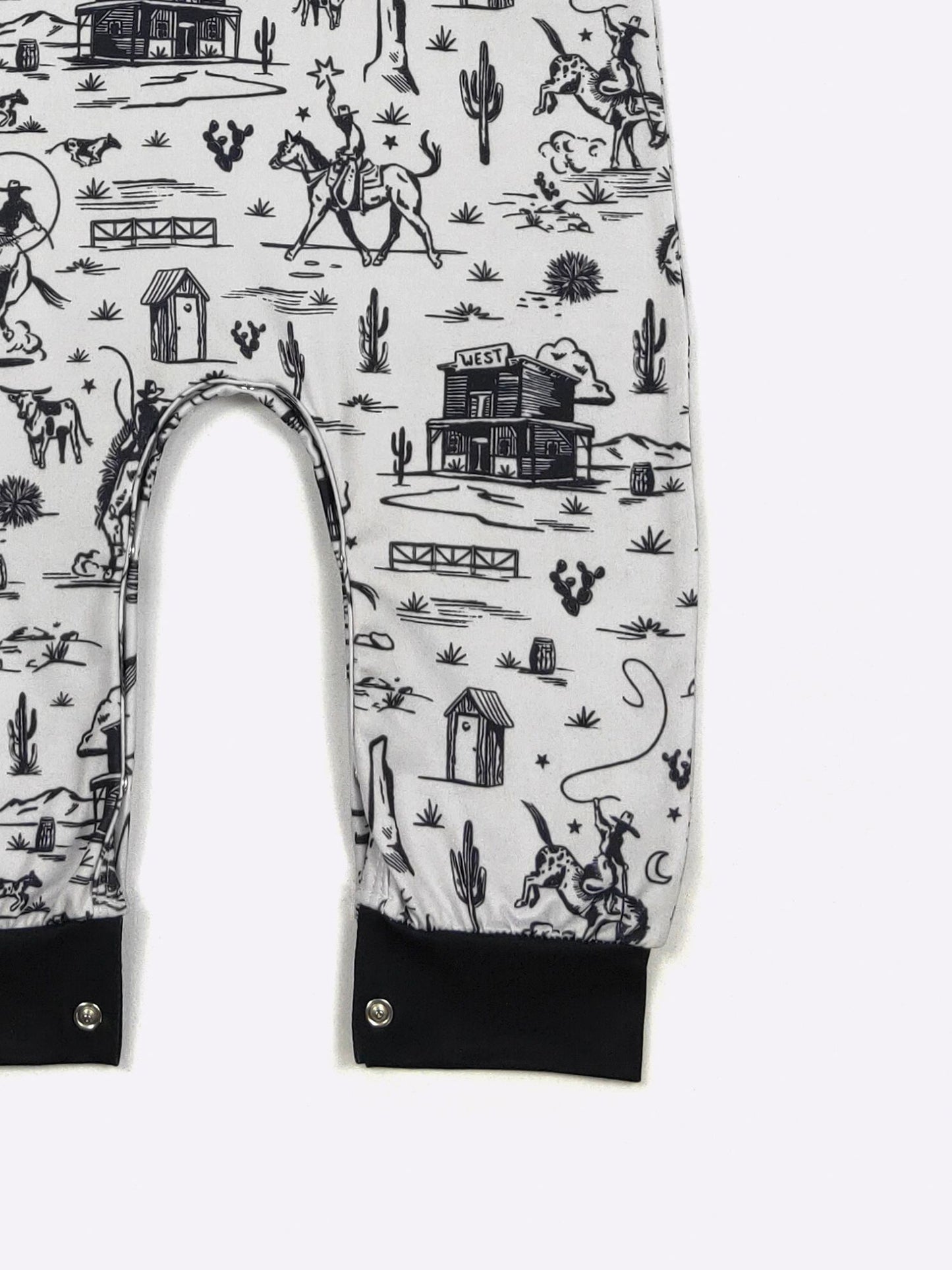 Black & White Western Boy Romper 12/24M