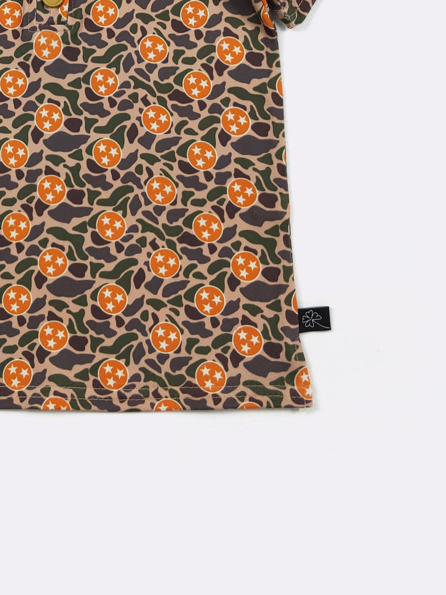 Boys Tri Star Camo Collar Shirt