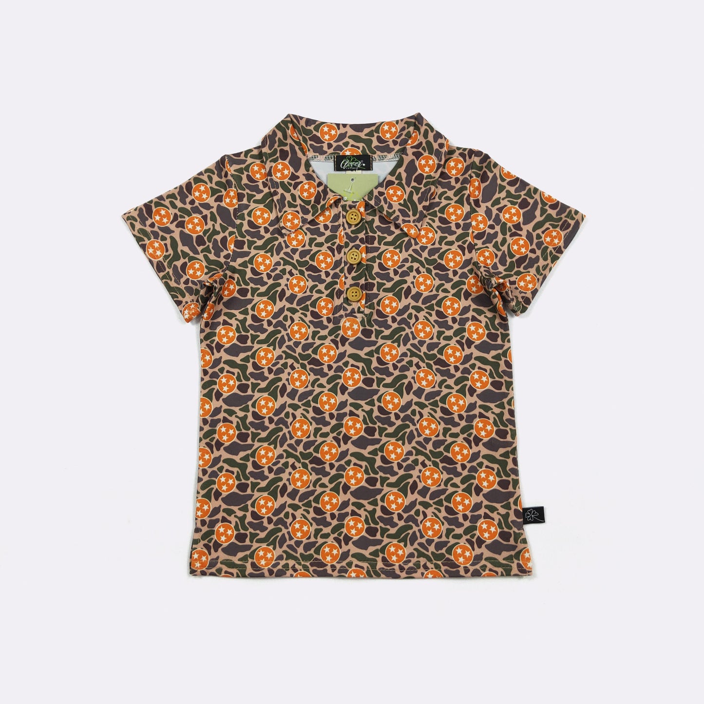 Boys Tri Star Camo Collar Shirt