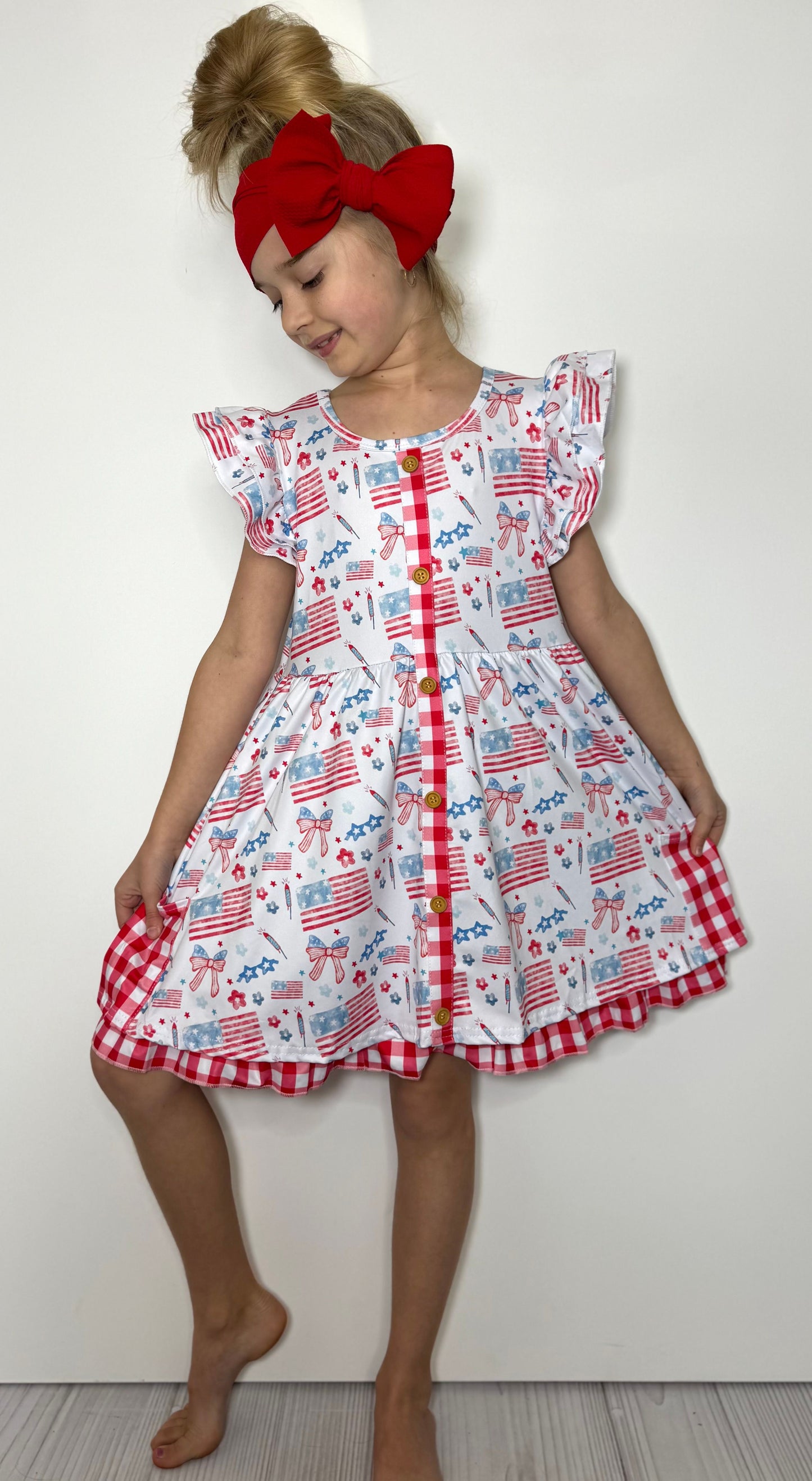American Plaid Girls Dress