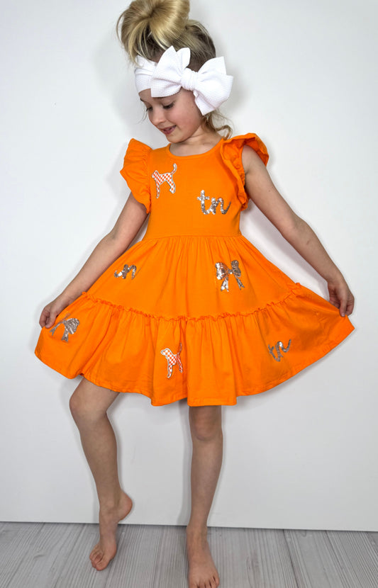 TN Silver Sequin Girls Dress