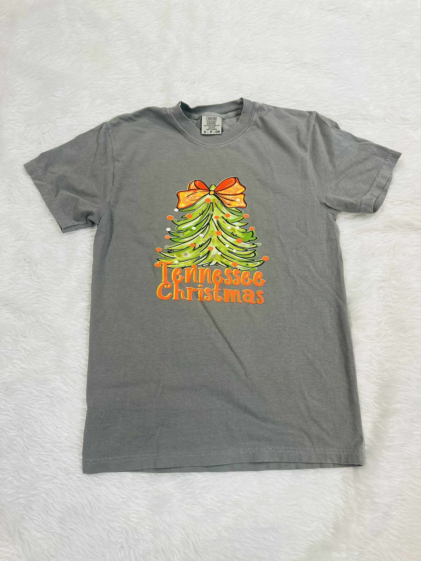 Grey Comfort Colors TN Christmas Tshirt