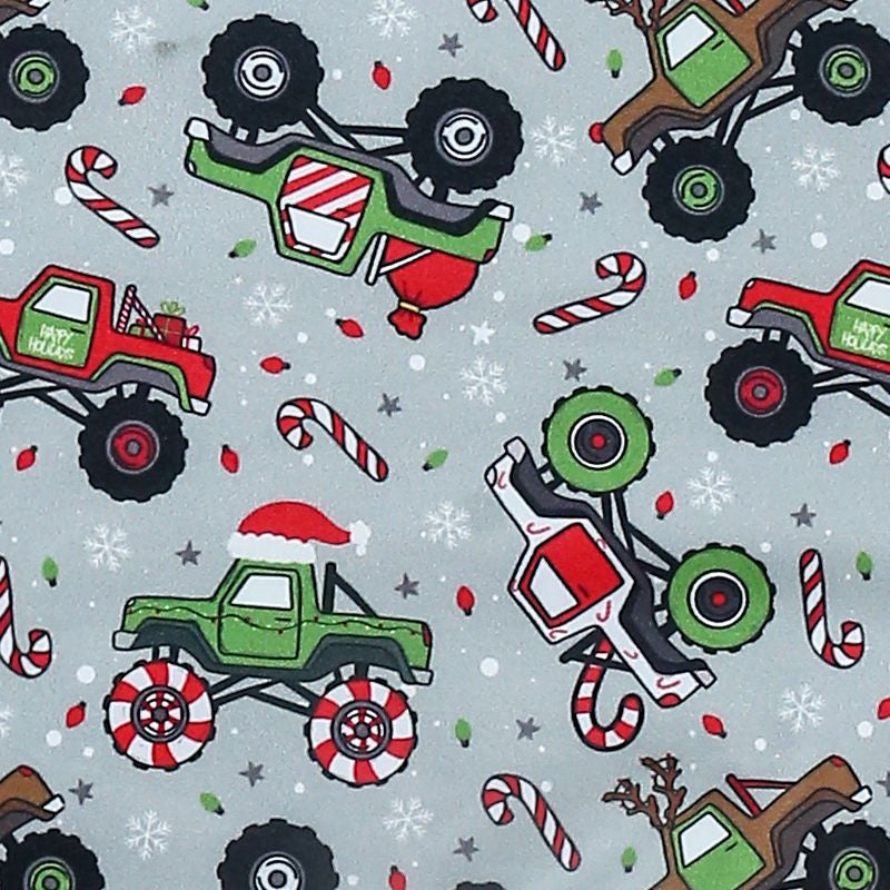 Merry Monster Truck Boy Romper