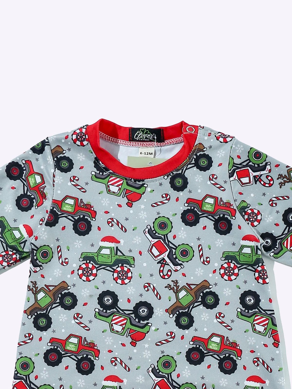 Merry Monster Truck Boy Romper