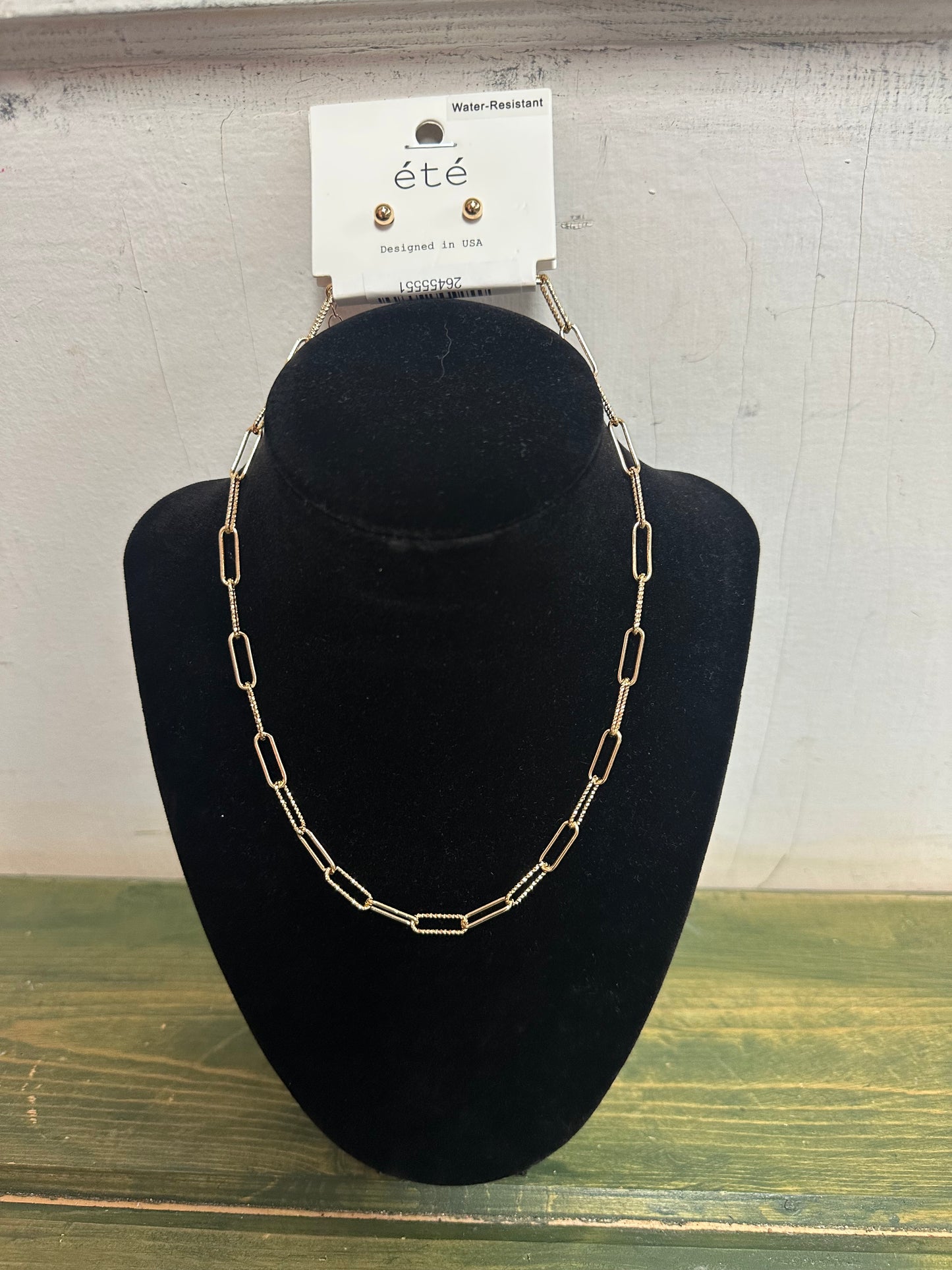 Gold Water Resistant Chain Necklace Set #1