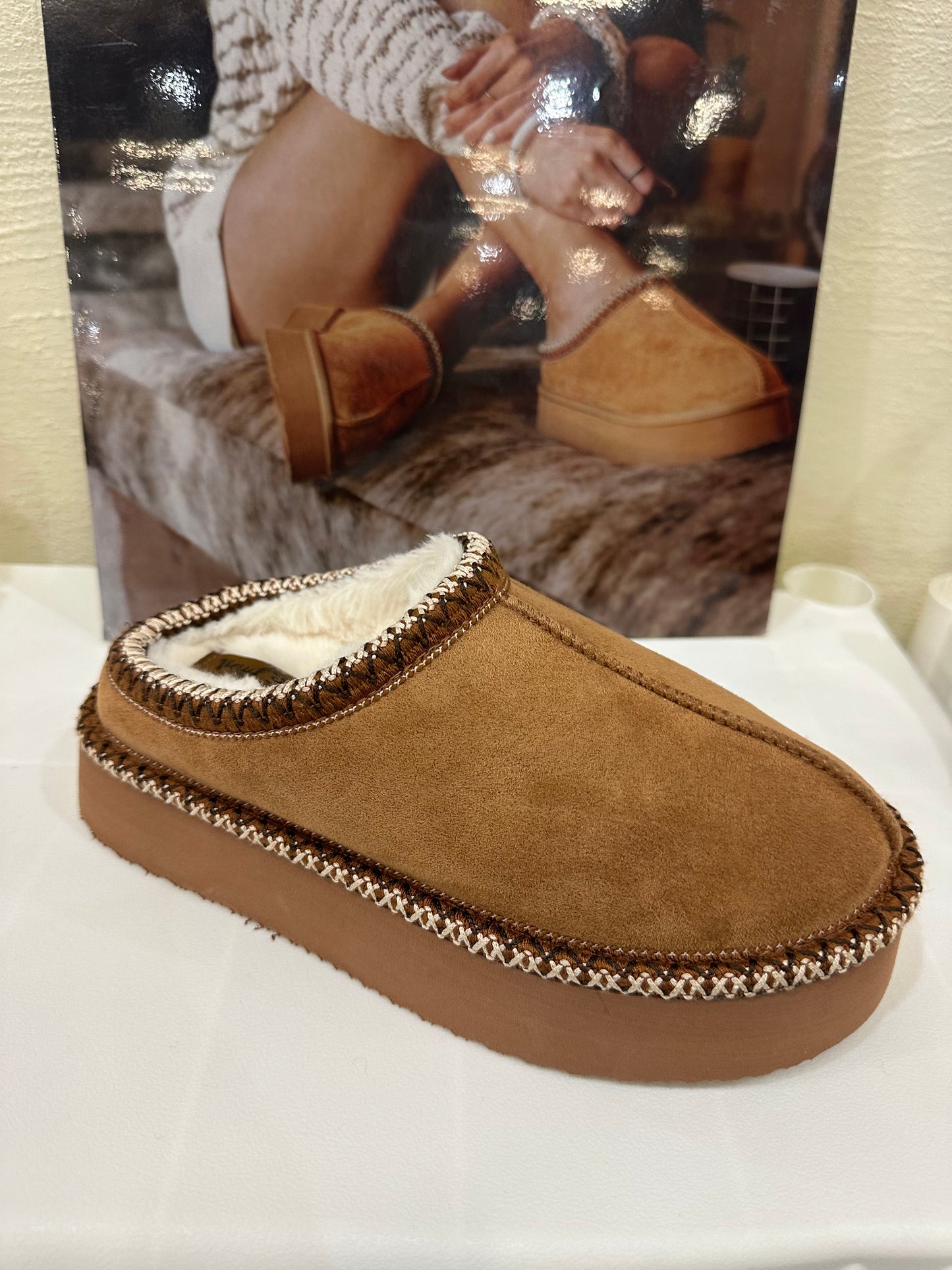 Christy Tan Slip On Shoes