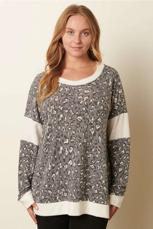 Leopard Plus Casual Top