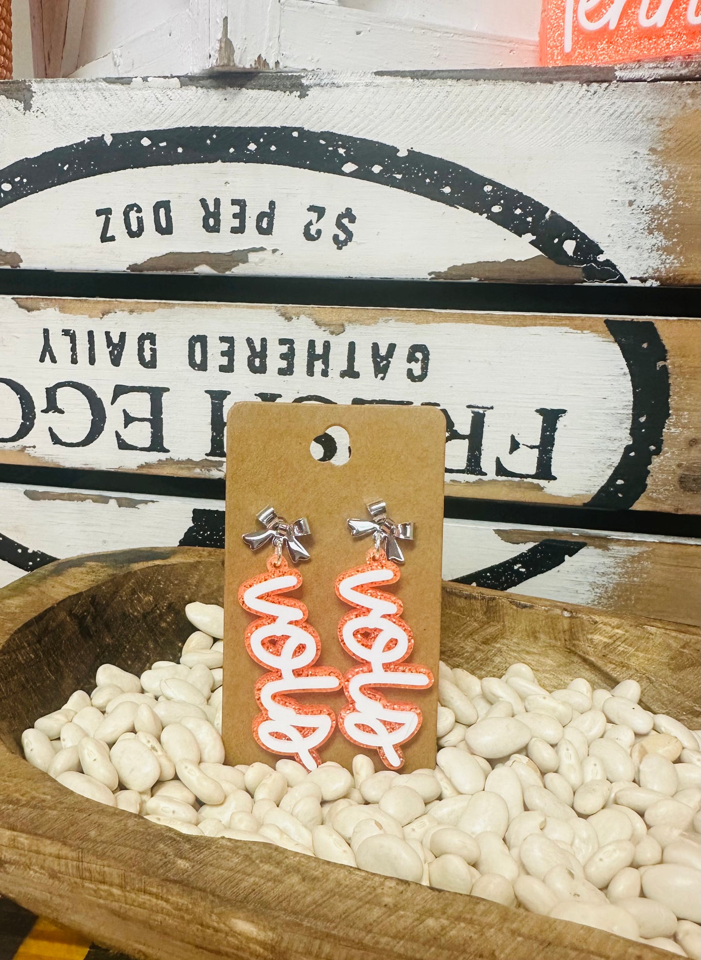 Game Day Bow Dangle Earrings