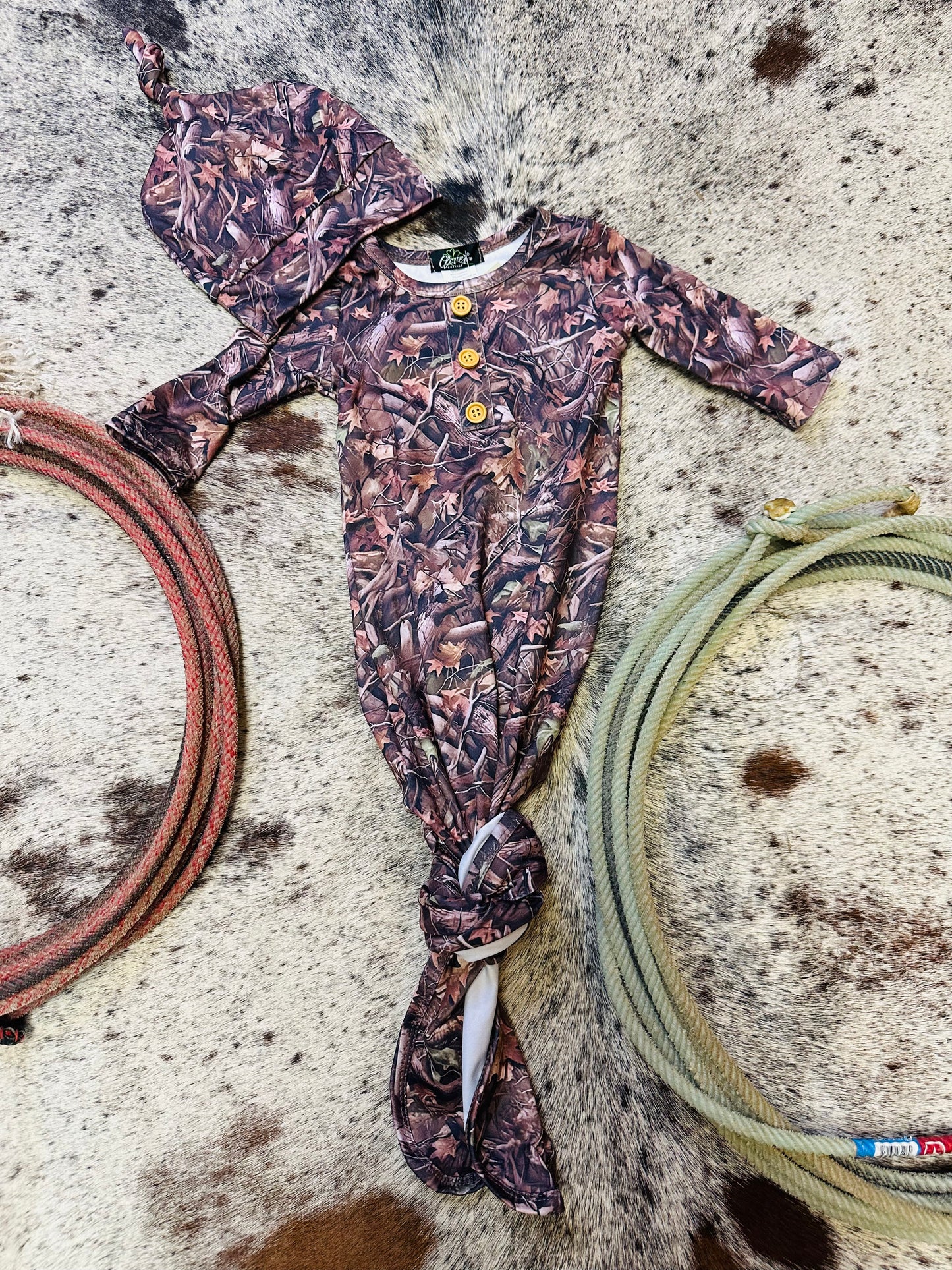 Woody Camo Knotted Gown