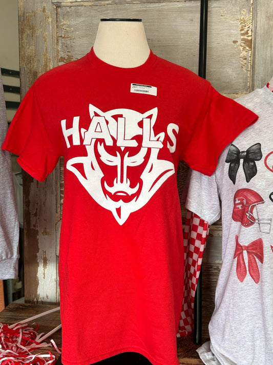 Halls Red Devils Red Tshirt (2x ONLY)