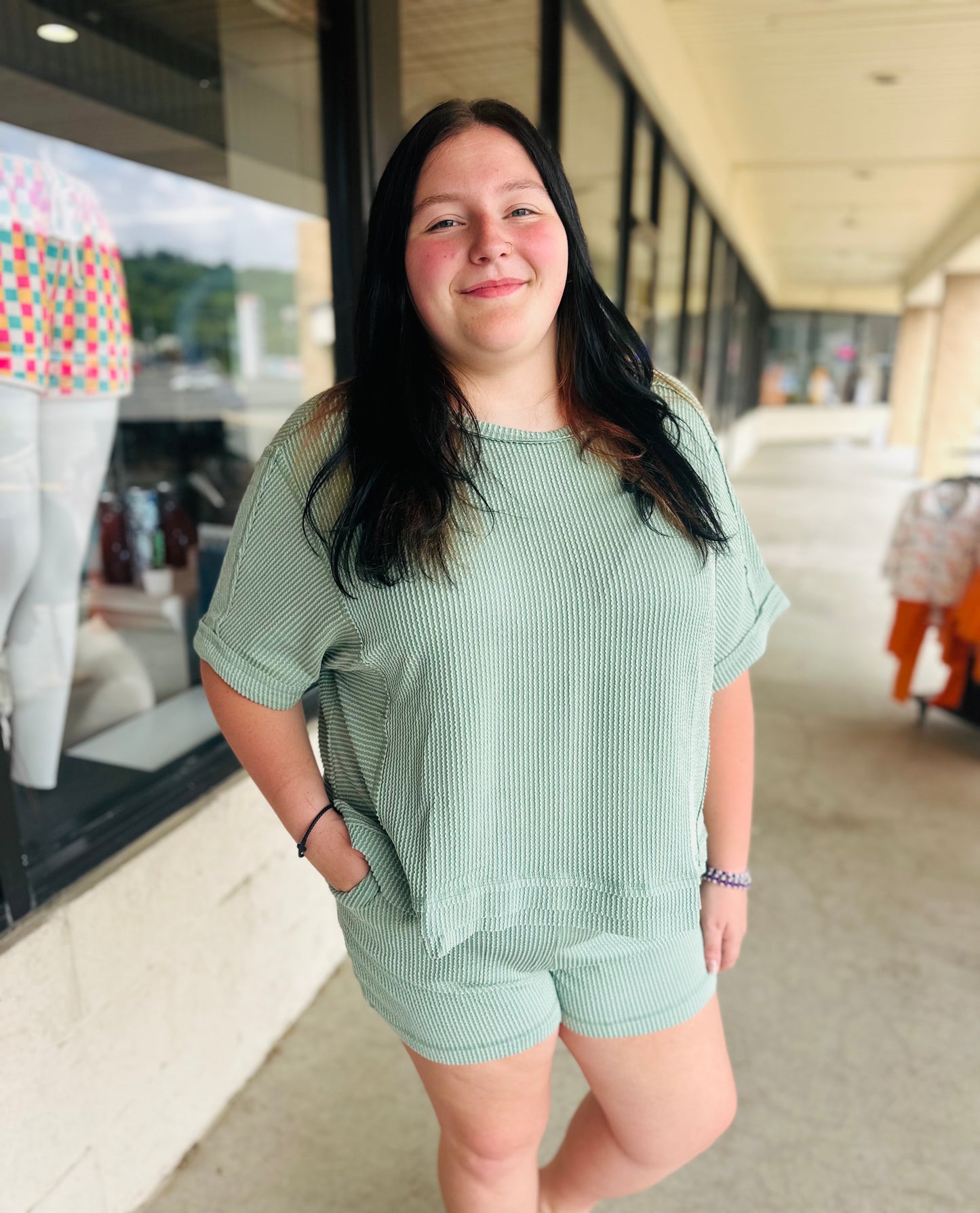 Sage Ribbed Comfy Set