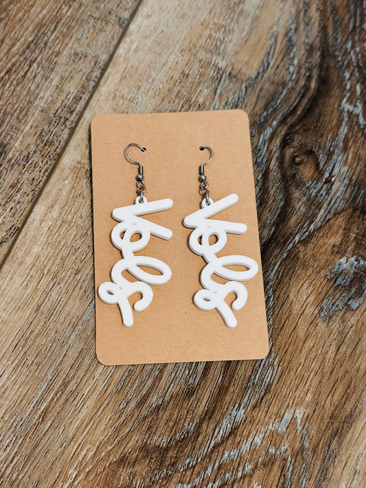 Vols Dangle White Earrings
