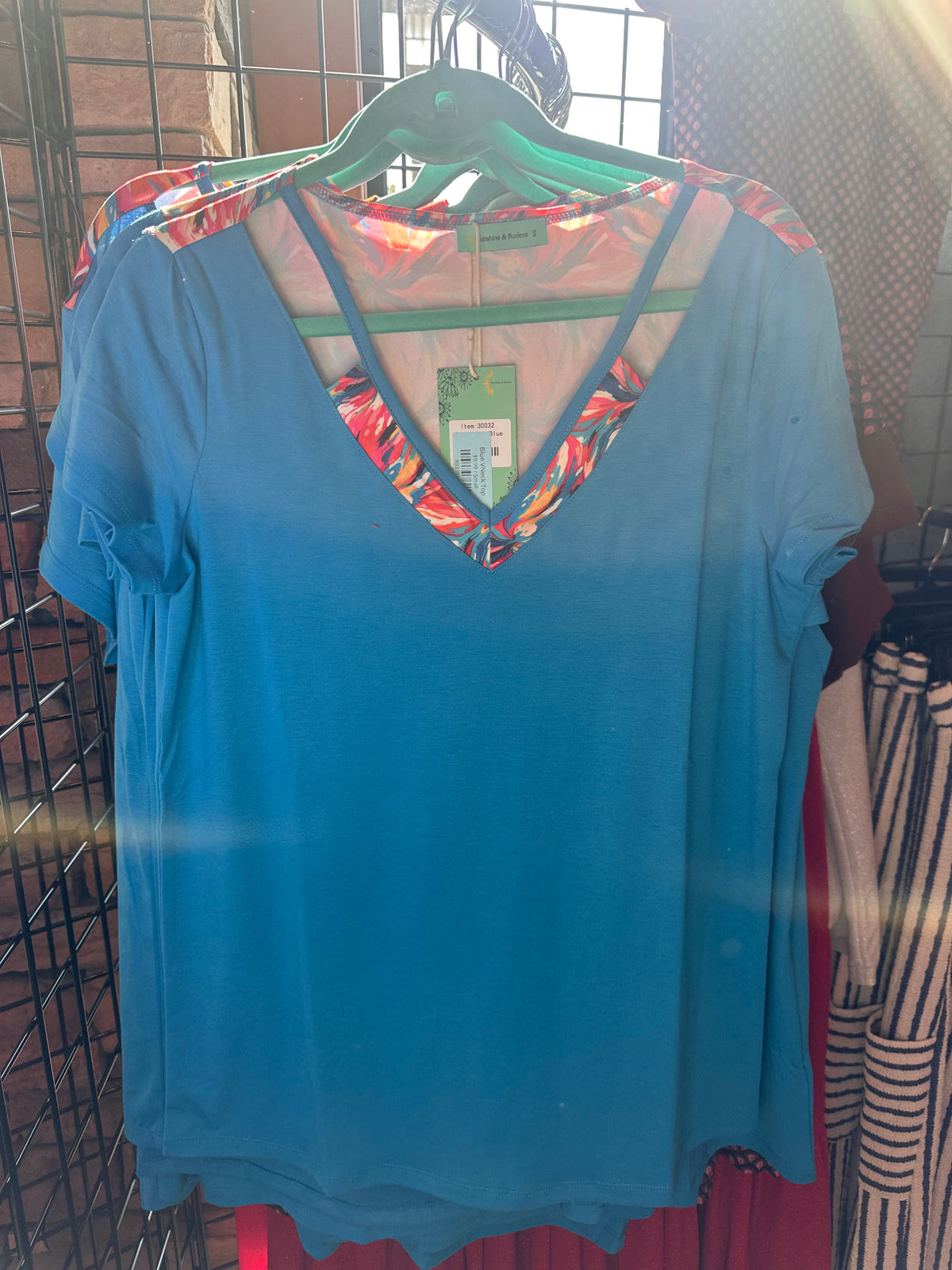 Blue VNeck Top