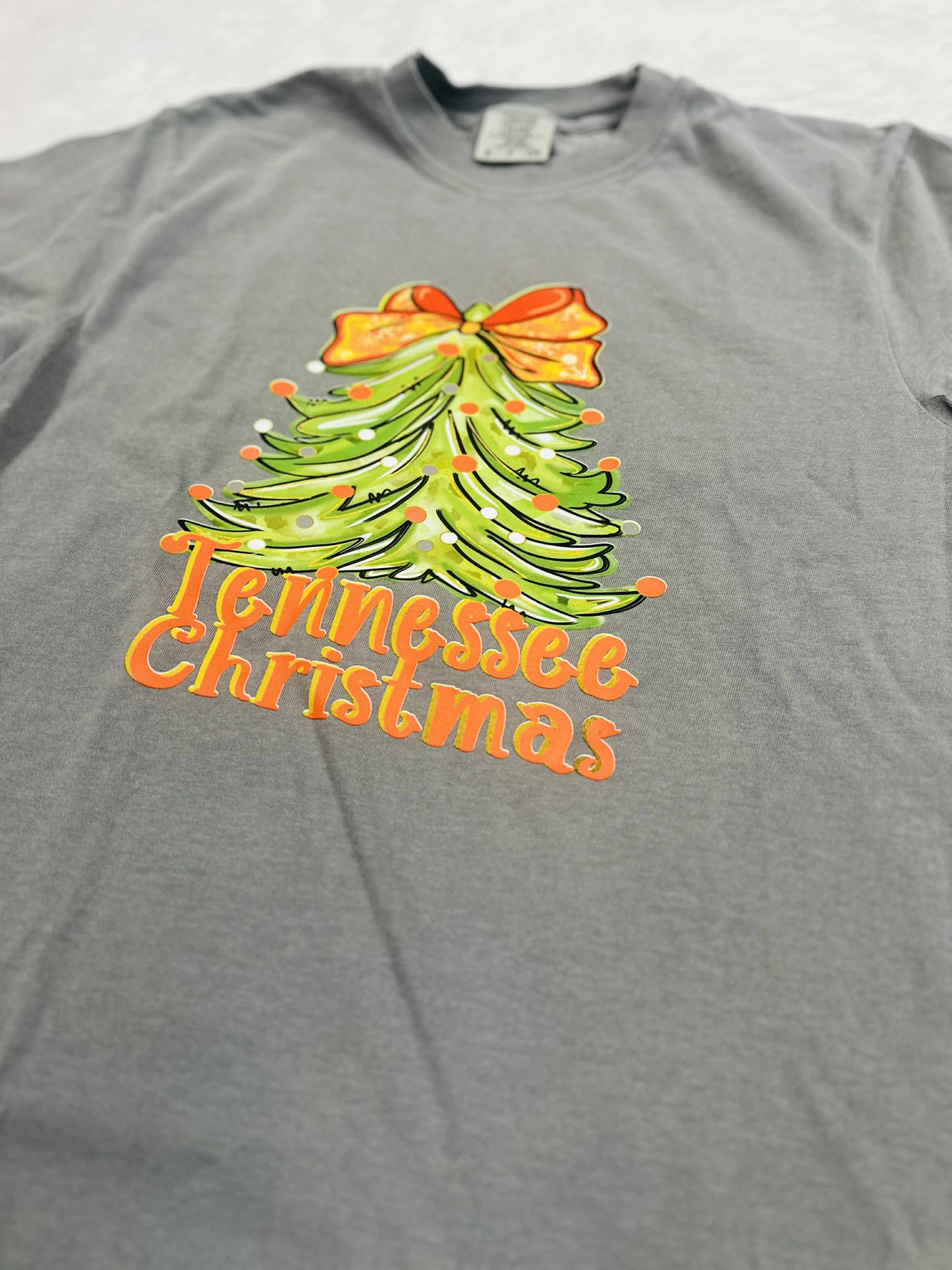Grey Comfort Colors TN Christmas Tshirt