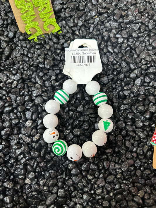 Wooden Christmas Bracelet