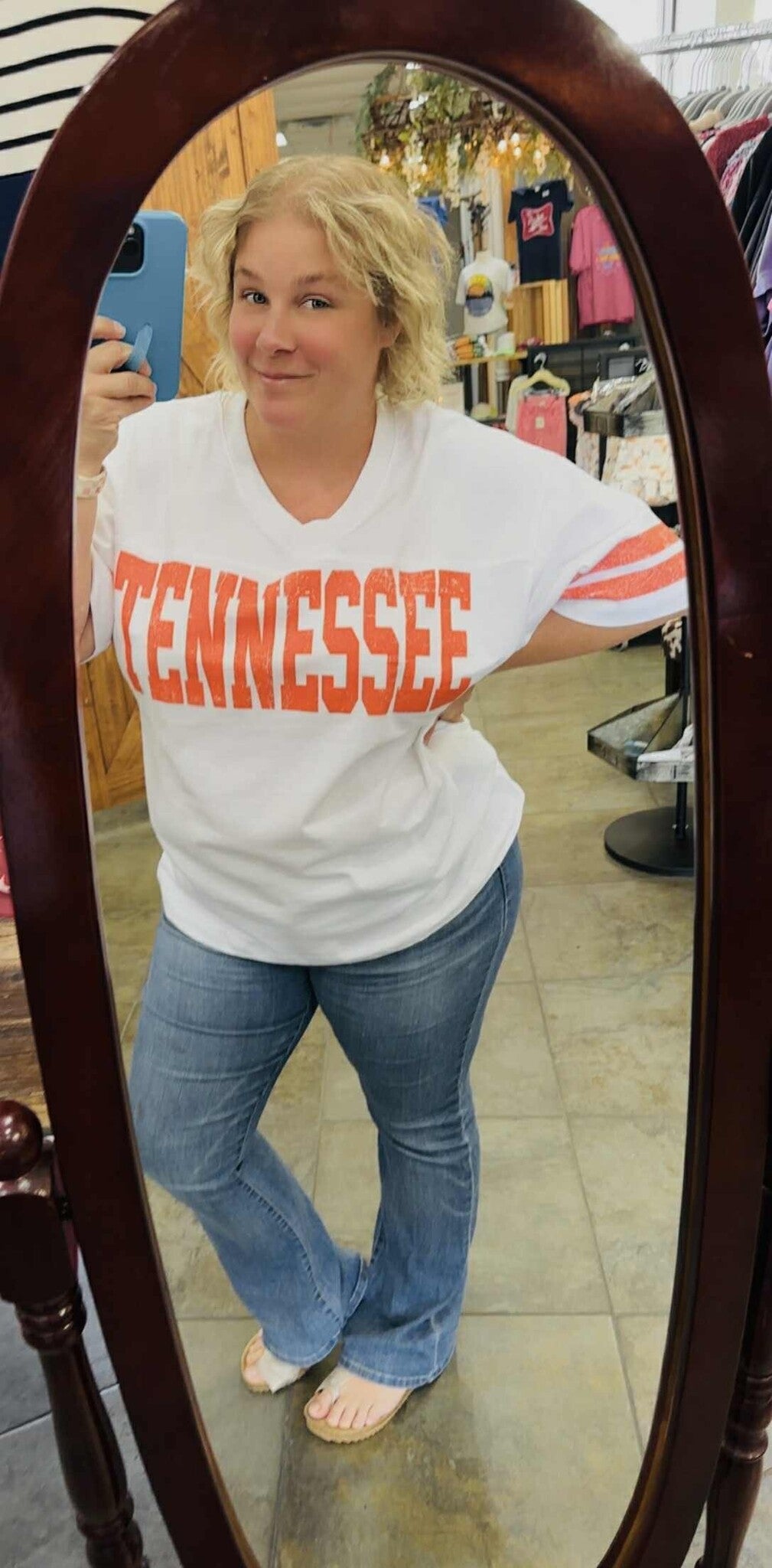 TN Print V Neck Top