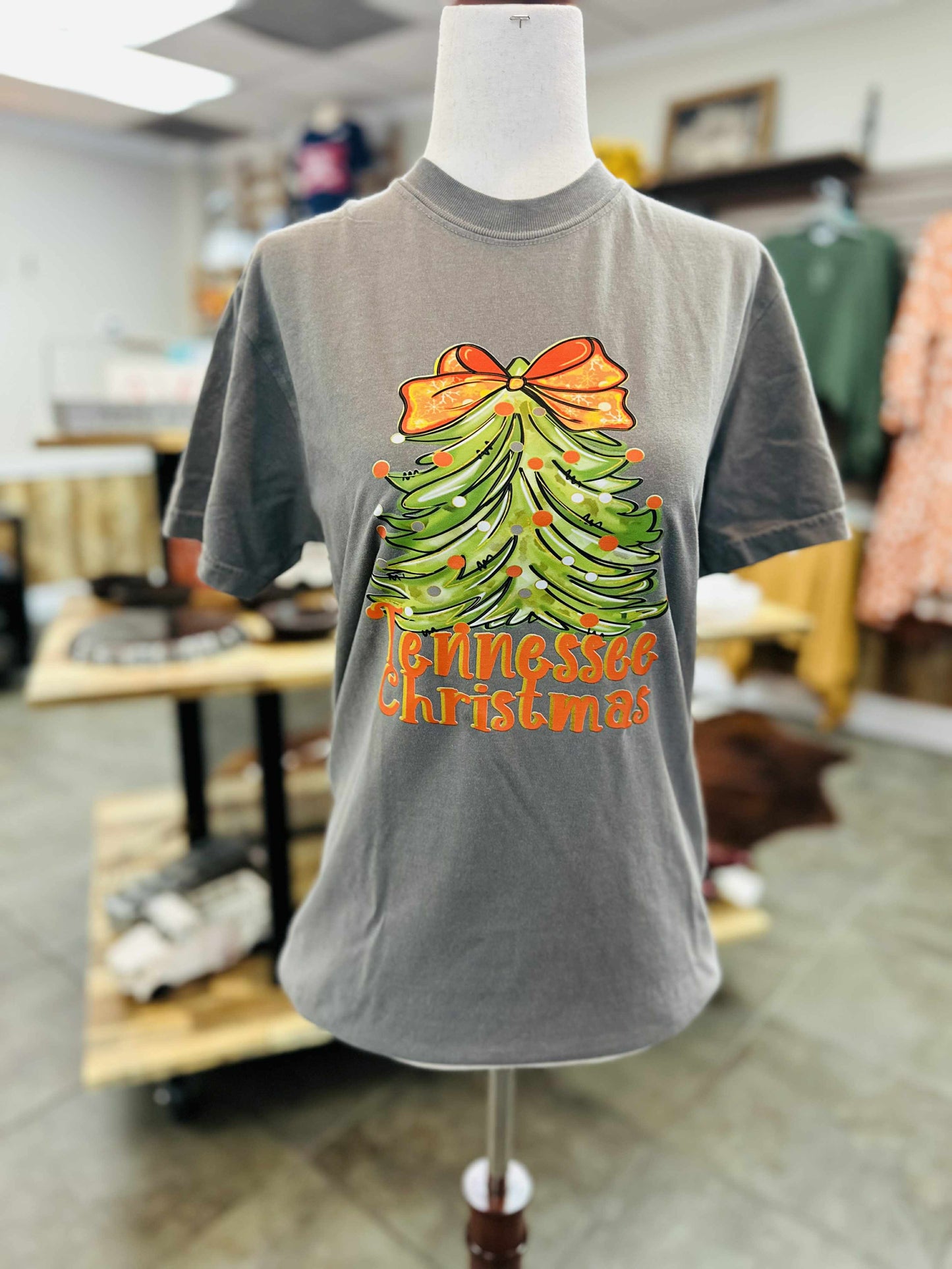 Grey Comfort Colors TN Christmas Tshirt