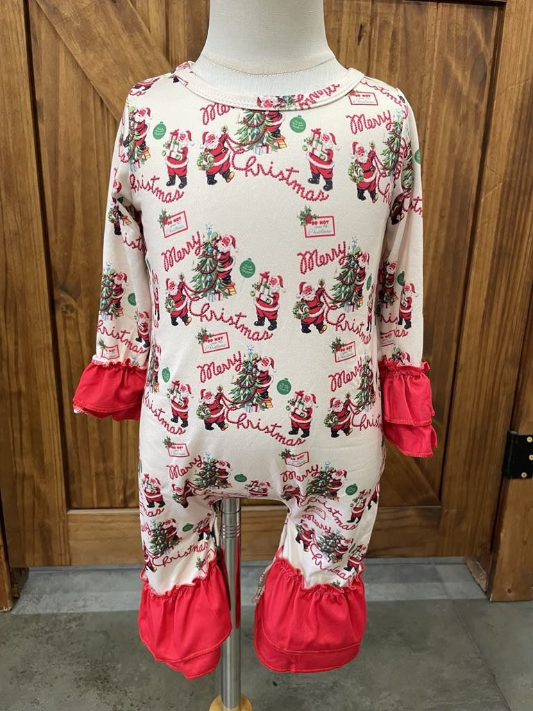 Vintage Christmas Baby Romper 6/12M